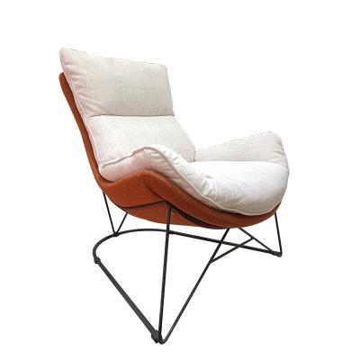 China Hot Selling White Removable Cover Accent Chair Fabric With Metal Legs Lounge Lounge Chair for sale