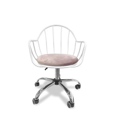 China Latest Design Office Furniture White Metal Rotating Upholstered Metal Swivel Office Chair for sale