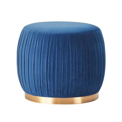 China Modern Ottoman Stool Fabric Round Ottoman Living Room Ottoman Chair Home Furniture Bedroom Apartment for sale