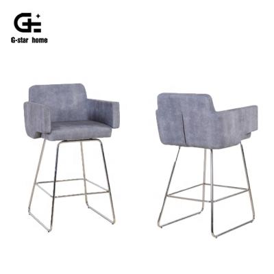 China Durable Commercial Luxury Quality Velvet Cover Stainless Steel Bar Furniture E-Commerce Bar Chair for sale