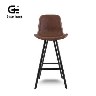 China Modern PU Bar Stool With High Back Chairs Industrial Kitchen Stool Furniture Bar Stool For Kitchen for sale