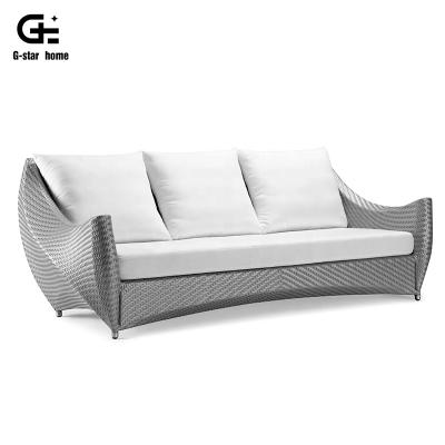 China Modern Rattan Living Room Wicker Sofa Outdoor Furniture Sets Garden Sofa Chair Three Seats Outdoor Apartment Bedroom Diner for sale