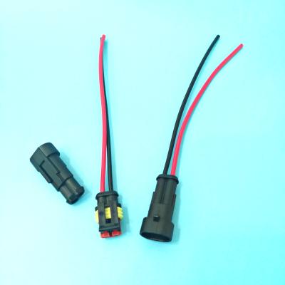 China Automobile car 2 way amp 1.5mm series electrical plug waterproof wiring superseal 282104-1 282080-1 for sale