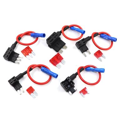 China ATM APM Micro Blade Automotive Mini Standard Adapter TAP Add-a-Circuit Holder Fuse 12V Auto Fuse With Blade 10A Car Fuse With Holder for sale