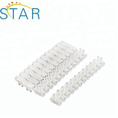 China Plastic 10AM 80V Wire Connecting 2 Port Row 12 Terminal Block Strip for sale