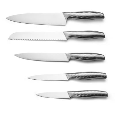 China Viable Kitchen Knives Stainless Steel Hollow Handle Knife Set 5PCS for sale