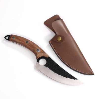 China Viable Viking Knife Meat Cleaver Knife Hand Forged Boning Knife With Sheath High Carbon Steel Butcher for sale