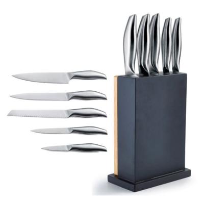 China Sustainable Kitchen Knifves DG141 Stainless Steel 5PCS Hollow Handle Knife Set for sale