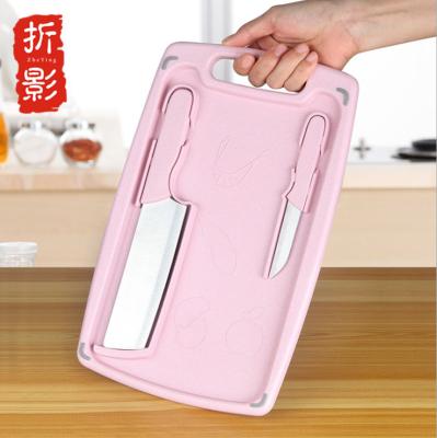 China Viable plastic cutting board and knife set chopper with sharp knife support drop shipping cutting boards for kitchen for sale