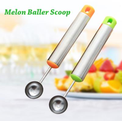 China Sustainable Cantaloupe Melon Baller Scoop Cutting Knife Watermelon Scooper For Cutting And Scooping Fruit Melons for sale