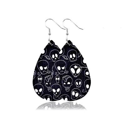 China Other black leather earrings of European and American scary spider pumpkin witch black cat monster claw Halloween props for sale