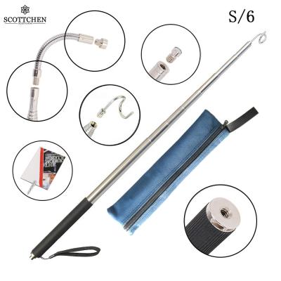 China Tandem Rod Pickup Grabber Telescopic Metal Pickup Tool With Magnetic Character Hook Pickup Pole Wire Fish Stick Pocket for sale