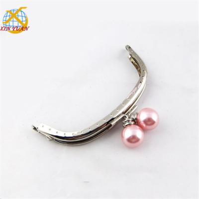 China 12.5*5.5cm Kiss Lock Pearl Purse Bag Frame Purse Frame for sale