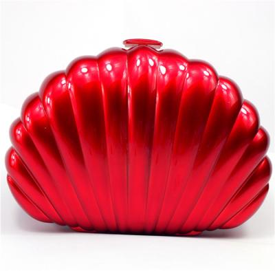 China Hard evening clutch bag 2020 shell shape clutch evening clutch bag wedding bag party clutch handbags for lady for sale