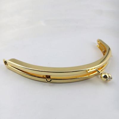 China Gold Half Gold Metal 18.3*7.3cm Lovely Round Bag Purse Frame Purse Clutch Frame for sale