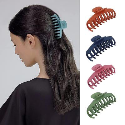 China Simple Decorations Women Girls Big Hair Claws All-match Barrettes Headwear Shark Hairpin Hair Clips Solid Color Accessories for sale