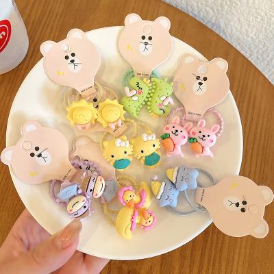 China New Children's Lovely Cartoon Flower Cute Popular Cute Elastic Hair Bands Girls Hair Bows Kids Hair Bands Accessories Headdress for sale