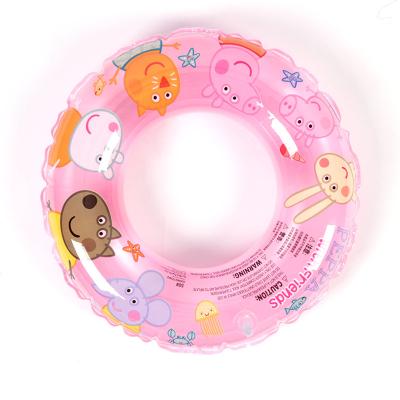 China Water Fun Sets Manufacturers Wholesale Children's Inflatable Swimming Ring Orange Ring Colorful Printed New Cartoon Thickened Swimming Rin for sale