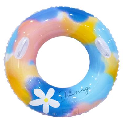 China Manufacturer Wholesale Water Fun Places Manufacturer Inflatable Orange Colorful Ring Printed Cartoon Pool Swimming Float for sale