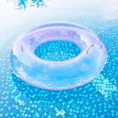 China Popular 2023 Outdoor Water Fun Pool Ring Tub O Ring Beach Pool Floating Inflatable Glitter Swimming Ring For Adult for sale