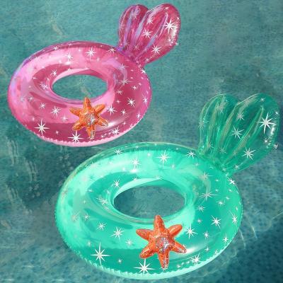 China Outdoor Water Fun Kids Inflatable Pool Floats Shell Swim Rings Glitter Beach Swimming Toys Inflatable Pool Floats Glitter Swim Rings for sale