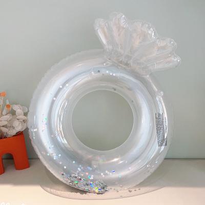 China Outdoor Water Fun Hot Sale Glitter Mermaid Swim Ring Fish Tail Pool Float White Swimming Ring for sale