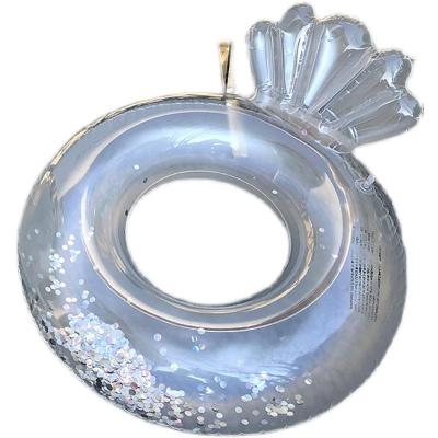 China Outdoor Water Fun Summer Hot Sale Glitter Mermaid Swim Ring Fish Tail Pool Float White Swimming Ring for sale