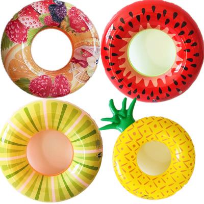 China Eco-friendly PVC Fruit Swim Ring Inflatable Tube Pool Toys Watermelon Fruit Floats Swimming Ring For Kids&Adults for sale