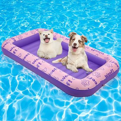 China New PVC Inflatable Puppy Places Water Fun Places PVC Inflatable Puppy Pool Dog Bed Pool Dog Bed Float Float Mat Water Fun Float for sale