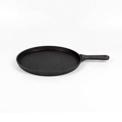 China 2021 Viable Hot Tour Shape Cast Iron Wok Pizza Pan for sale