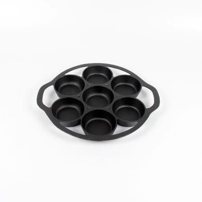 China Sustainable 7 Holes Bakeware Pancake Pan Cast Iron Mold for sale