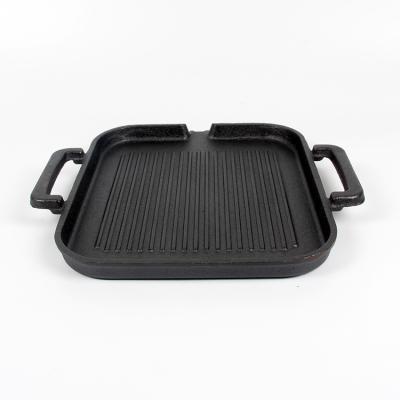 China Traditional vegetable oil cast iron square grill pan for sale