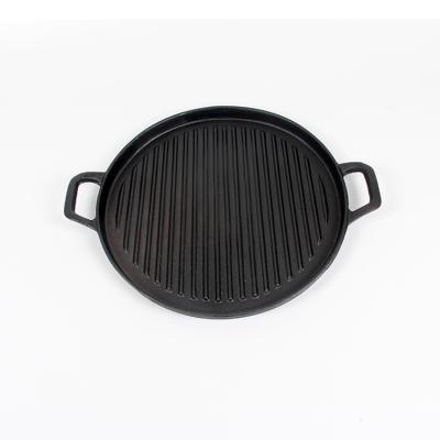 China Sustainable High Quality Double Ears Cookware Kitchen Frying Pan Physical Cast Iron Pre-Seasoning Nonstick Pan for sale