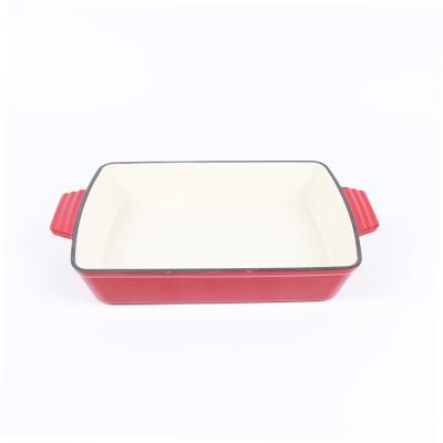 China Sustainable Cast Iron Frying Griddle Grill Enamel Pan for sale