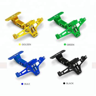 China Yes Adjustable Motorcycle CNC License Number Number Plate Bracket With LED Light for sale