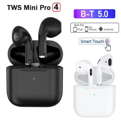 China New Arrival Updated Mini Wireless Earbuds Long Battery Life TWS Pro4 B-T5.0 Touch Control Headset In-Ear for sale