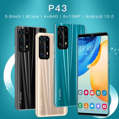 China 2021 Dual SIM Card Top Selling 5.8 Inch Smartphone 6G+128GB Phone P43 Full Screen Pro Finger / Face Unlock Mobile Phone for sale