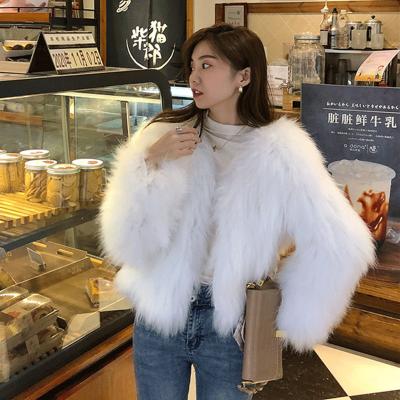 China Anti-Wrinkle Fashion Luxury Winter Style Chic Lamb Fur Coat Faux Sheep Fur Coat For Women Thick Warm Short Jacket Sheaths Long Collarless Woman Outwear for sale