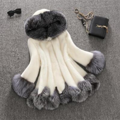 China Anti-Wrinkle Plus Size Long Faux Fur Coat Women Faux Fur Coat Hooded Artificial Fox Mink Fur Luxury Long Style Chic Woman Outwear for sale