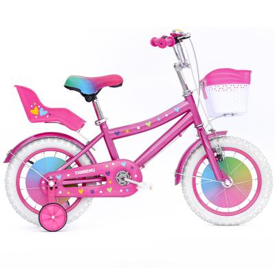 China FANBEIMU Steel Children's Bikes Accessories Parts Factory High Carbon High Carbon Girls' Bike With Doll Seat for sale