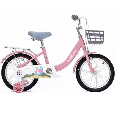 China FANBEIMU 2023 new pink girls children's bicycle with basket and auxiliary wheels suitable for different roads for sale