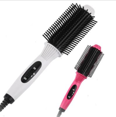 China Professional Women Nondisposable Beauty Tools Electric Hair Straightener Iron Comb Hair Straightening Brush for sale