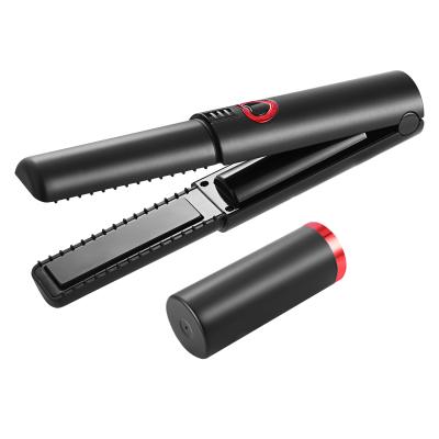 China Outdoor Rechargeable Cordless Portable Hair Straightener Cordless Hair Curling Iron for sale