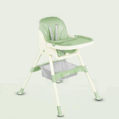 China Foldable Baby High Leg Feeding Chair with Safety Belt Adjustable Baby Highchair Baby Feeding Chair and Table for Feeding for sale