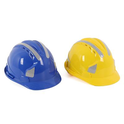 China Button Style Durable ABS Material Stripe Reflective Safety Helmet For Industrial Workers for sale