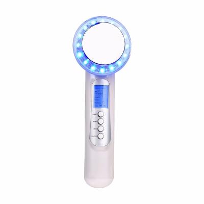 China Ion Vibra Massager Body Shaping Body Facial Machine Home Use Ultrasonic Led Therapy Anti Aging Dye Removal Private Label Beauty Device for sale