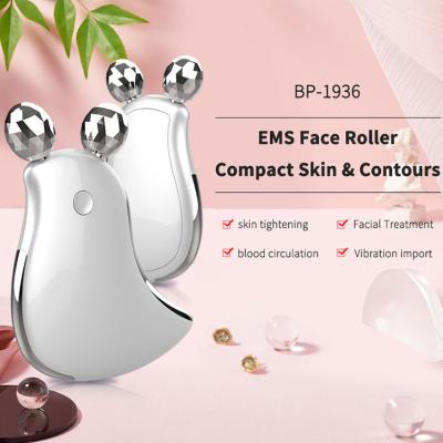 China Multi Anti-Puffiness Home Use EMS Guasha Board V Shape Heated Therapy Massager Facial Roller for sale