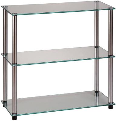 China Eco-friendly glass dvd glass shelf display stand black glass shoe shelf for sale