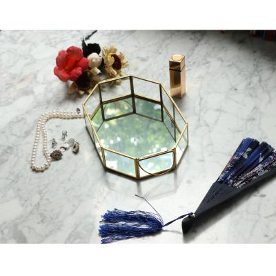 China Stored decorative tray can hold perfume, jewelry, cosmetics, makeup, magazine and more, mirror tray for sale