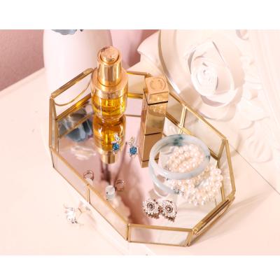 China Stocked mirror tray can hold perfume, jewelry, cosmetics, makeup, magazine and more, decorative tray for sale